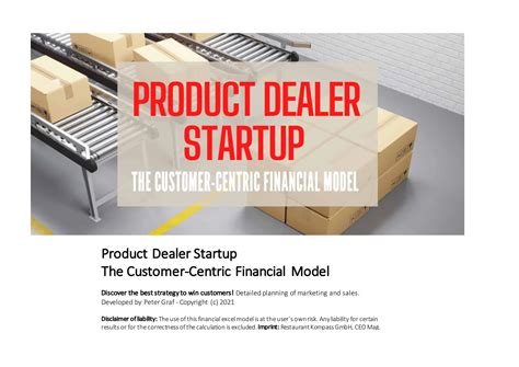 Product Dealer Startup – The Customer Centric Financial Model | eFinancialModels