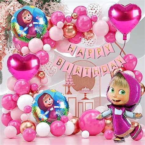 Buy Dekor Spree Masha Bear Theme Happy Birthday Party Decoration Kit ...