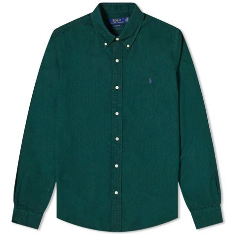 Polo Ralph Lauren Men's Garment Dyed Button Down Shirt in Hunt Club ...