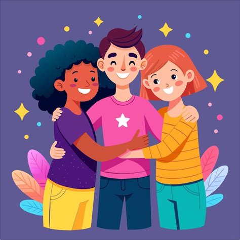 Children asian family hand drawn cartoon character sticker icon concept ...