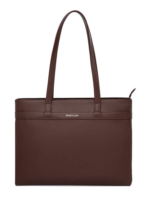 Berrylush Women Brown Solid Two Handles Smart Casual Shoulder Bag