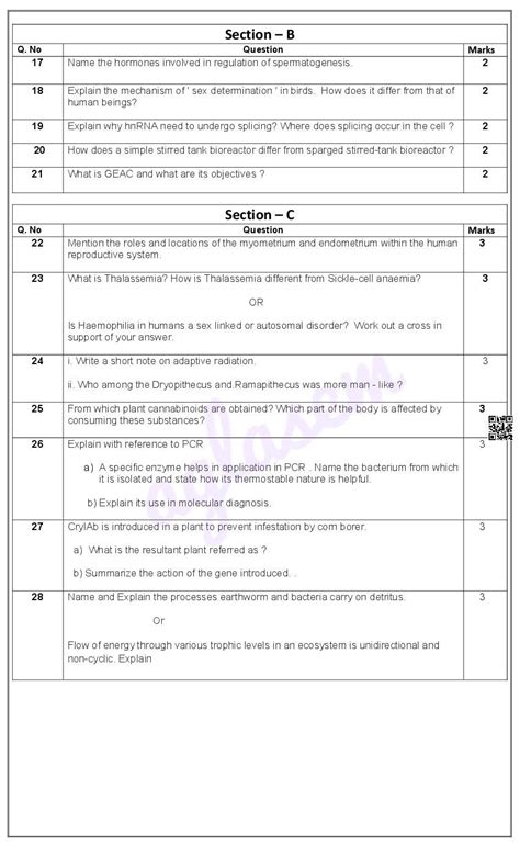 Image result for Bio Class 12 Sample Paper