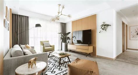 小北欧风格88平米二居室客厅茶几装修图片_别墅设计图
