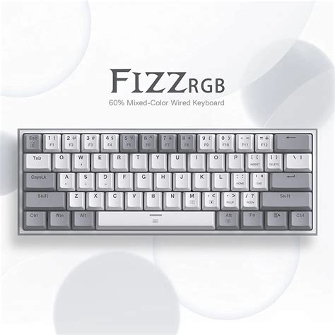 Redragon Fizz K617 – 60 % Wired Mechanical Keyboard White & Grey ...