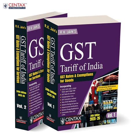 Buy R.K. Jain's GST Tariff of India – Two-volume Compendium Covering ...