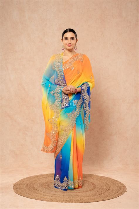 Handwork Chiffon Party Wear Saree -Yuvti by Bhupendra Singh
