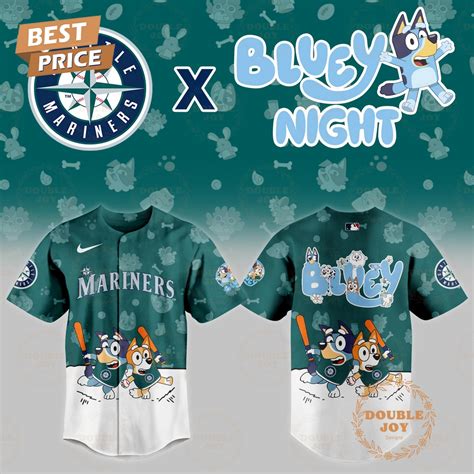Seattle Mariners MLB 2025 Bluey Night New Edition Baseball Jersey ...