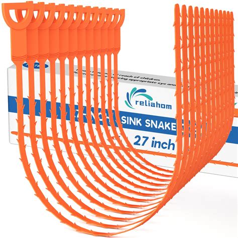 reliahom 12 Pack 27 inch Long Drain Clog Remover, Drain Snake Clog ...