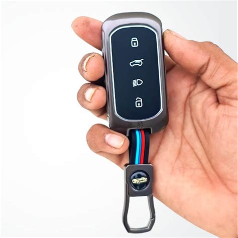 Metal Silicon Key Cover For TATA curvv| 4 Button smart key – Cartense