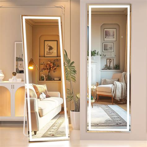 Amazon.com: Hasipu Full Length Mirror with Lights, 56" x 15.8" LED ...