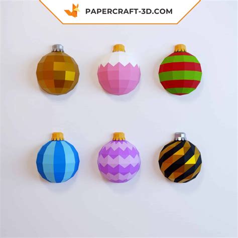 3D Origami Christmas Balls – Paper Wall Decoration