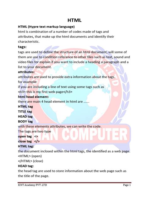 Image result for Web Programming HTML Notes