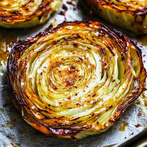 Crispy Roasted Cabbage Steaks Recipe with Simple Seasonings - Savoury ...