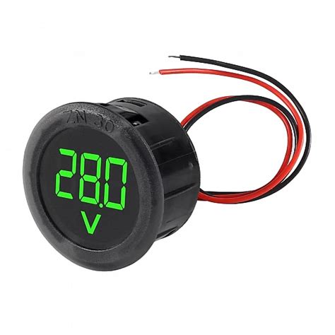 Circular 0.56" DC 4-100V Round Two-wire Digital Voltmeter (Green LED)