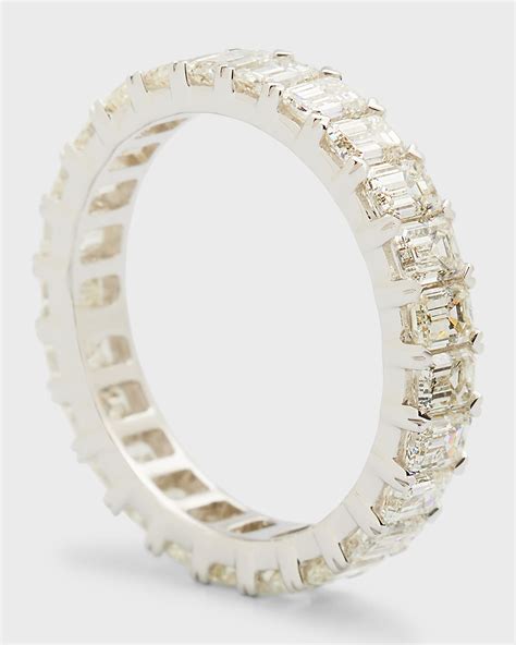 Neiman Marcus Diamonds 18K White Gold Emerald-Cut Diamond Eternity Band, 3.0tcw | Neiman Marcus