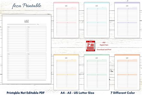 Image result for Printable List