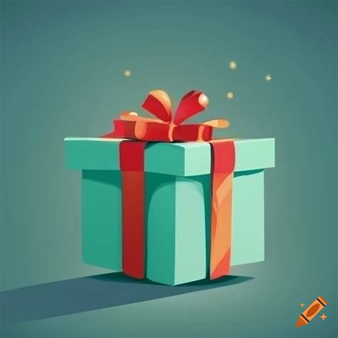 Minimalist vector of a christmas present