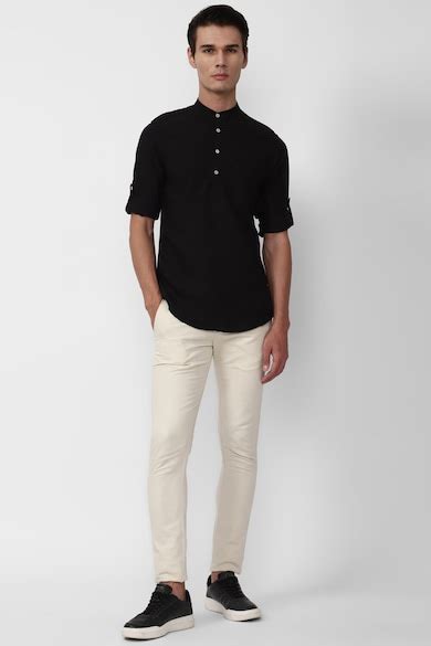 Buy Men Black Slim Fit Solid Full Sleeves Casual Shirt Online - 887400 ...