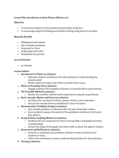 Image result for Detailed Lesson Plan in Physical Science