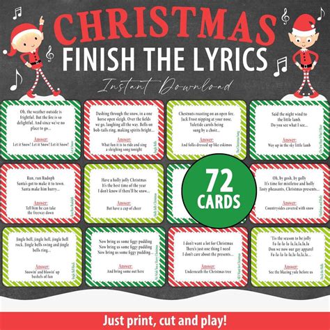 Finish the lyrics christmas game finish the lyrics printable download ...