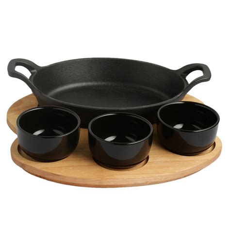 Buy Wonderchef Ferro Cast Iron Sizzler Plate Set, 22 cm, 4-Pieces ...