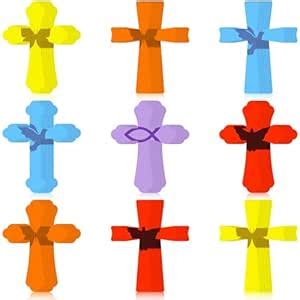 90 Pieces Religious Cross Assorted Color Cutouts Cross Shaped Cards ...