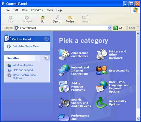Image result for Windows XP Control Panel