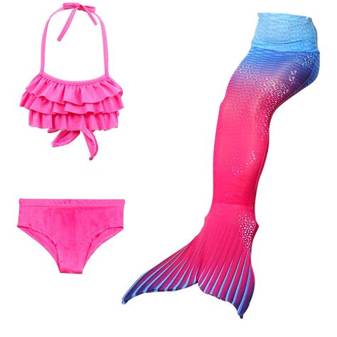 Buy Mermaid Tail Dress Baby 3Pcs Girls Kid Cosplay Costume Vest Top ...