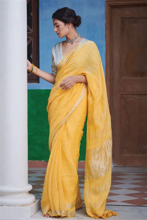 Buy Formal Saree For Interviews Online: Cotton, Linen sarees