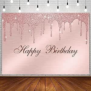Sendy 7x5ft Rose Gold Bokeh Happy Birthday Backdrop Sweet Sixteen ...