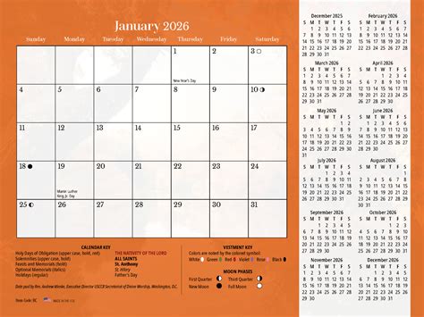 2025-2026 Liturgical Calendar (Year A) K-2026 | Sola Publishing