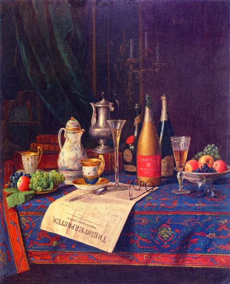 William Michael Harnett - Still Life with Newspaper and Champagne ...