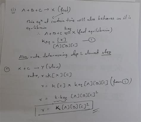 The reaction a + 2b c z occurs by the following mechanism. a+b + c x ...