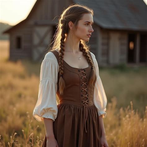 Rustic Medieval Peasant Dress | Women's Viking Renaissance Gown | Lace ...