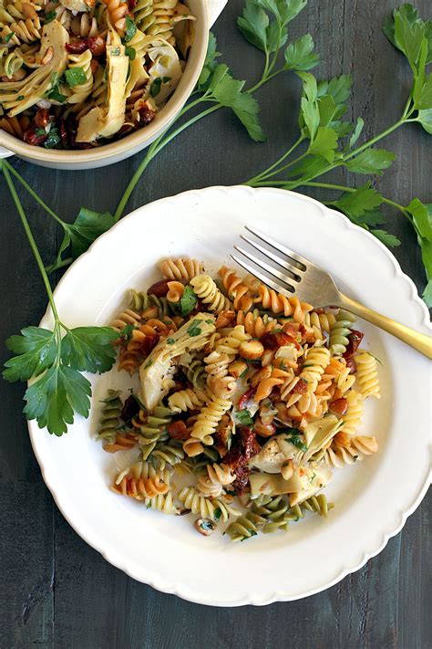 Easy Pasta Salad with Artichoke Hearts and Sun-Dried Tomatoes - Two of ...