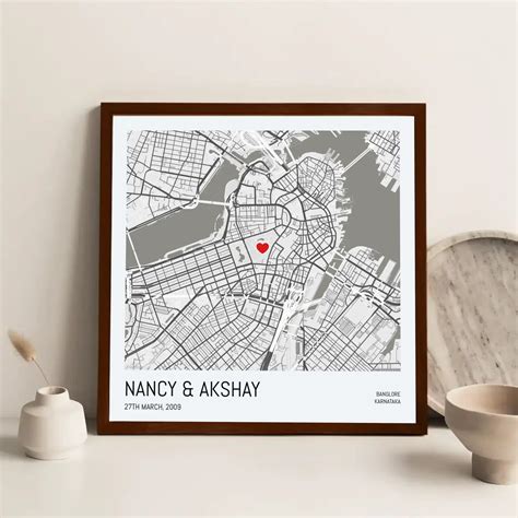 Customized Desk Frame Memory Map With Pin Point – Ritwikas