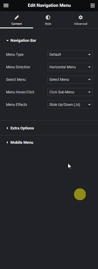 Image result for How to Put Secondary Menu Using Elementor