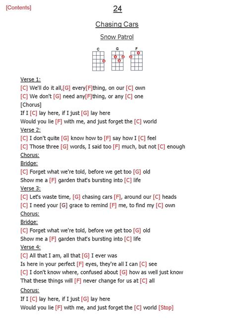 Snow Patrol Chasing Cars Guitar Chords