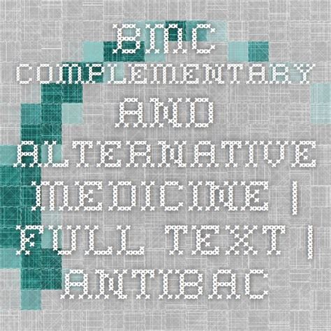 bmc complementary and alternative medicine abbreviation