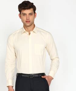 PETER ENGLAND Men Self Design Formal Yellow Shirt - Buy PETER ENGLAND ...