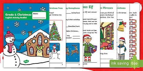 Grade 4 Christmas English Activity Booklet