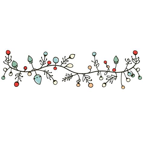 Hand Drawn Christmas Light Garland Doodle Vector Illustration, Fairy ...