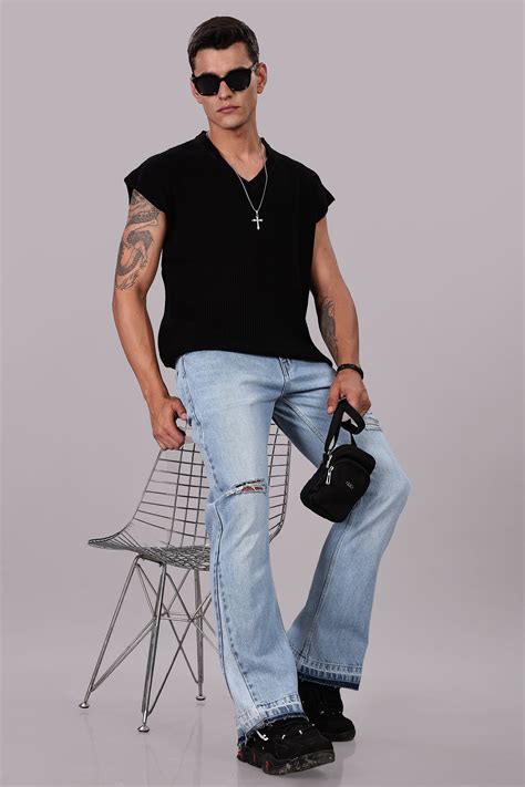 Men's Light Blue Flared Jeans – FOULCHILD