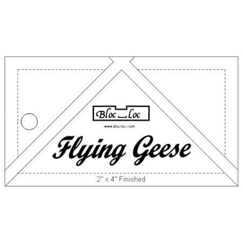 Bloc Loc Flying Geese Quilting Ruler 2” x 4” Finished, 2-1/2” x 4-1/2 ...