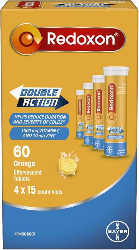 Buy Redoxon Double Action Vitamin C 100mg and Zinc 10mg, 4 x 15 Count ...