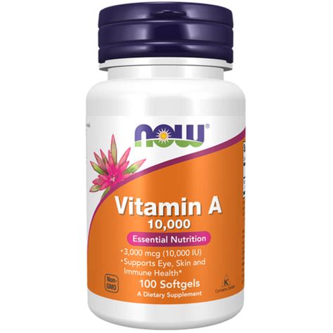 NOW Vitamin A 10,000 Softgels | FunctionalMedClinic