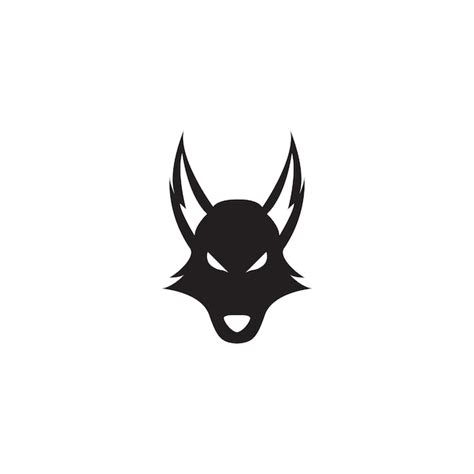 Głowa twarz wilka długie ucho logo symbol ikona wektor projekt ...