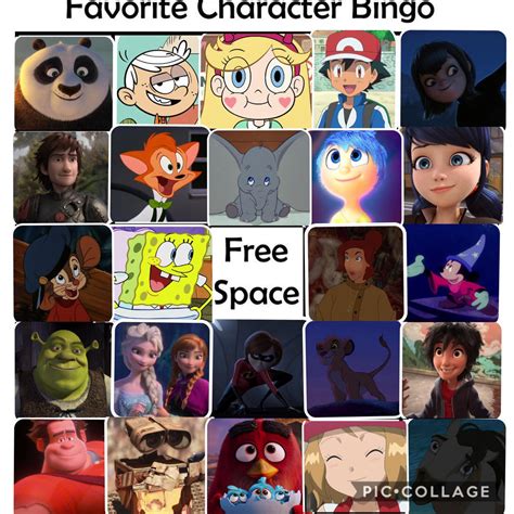 My Favorite Character Bingo by GregoryMoralesJR2016 on DeviantArt