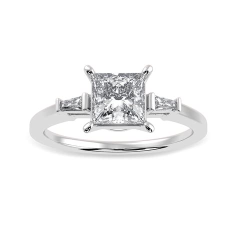 Jewelove™ Rings I VS / Women's Band only 0.50cts Princess Cut Solitaire ...