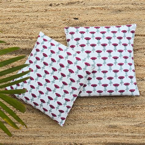 Pure Cotton Jaipuri Quilted Pillow Covers (Set Of Two) – Sanskruti